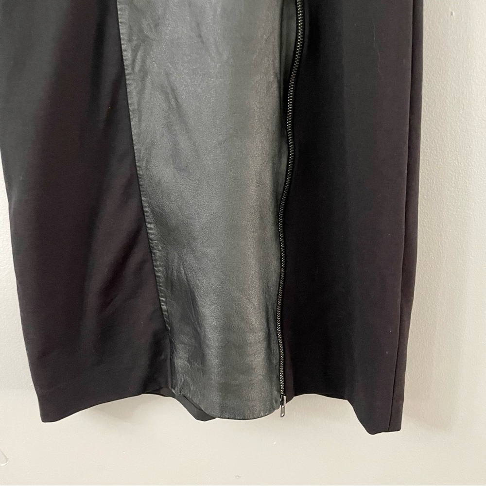 Theory Black Leather Panel Dress - Picture 2 of 5